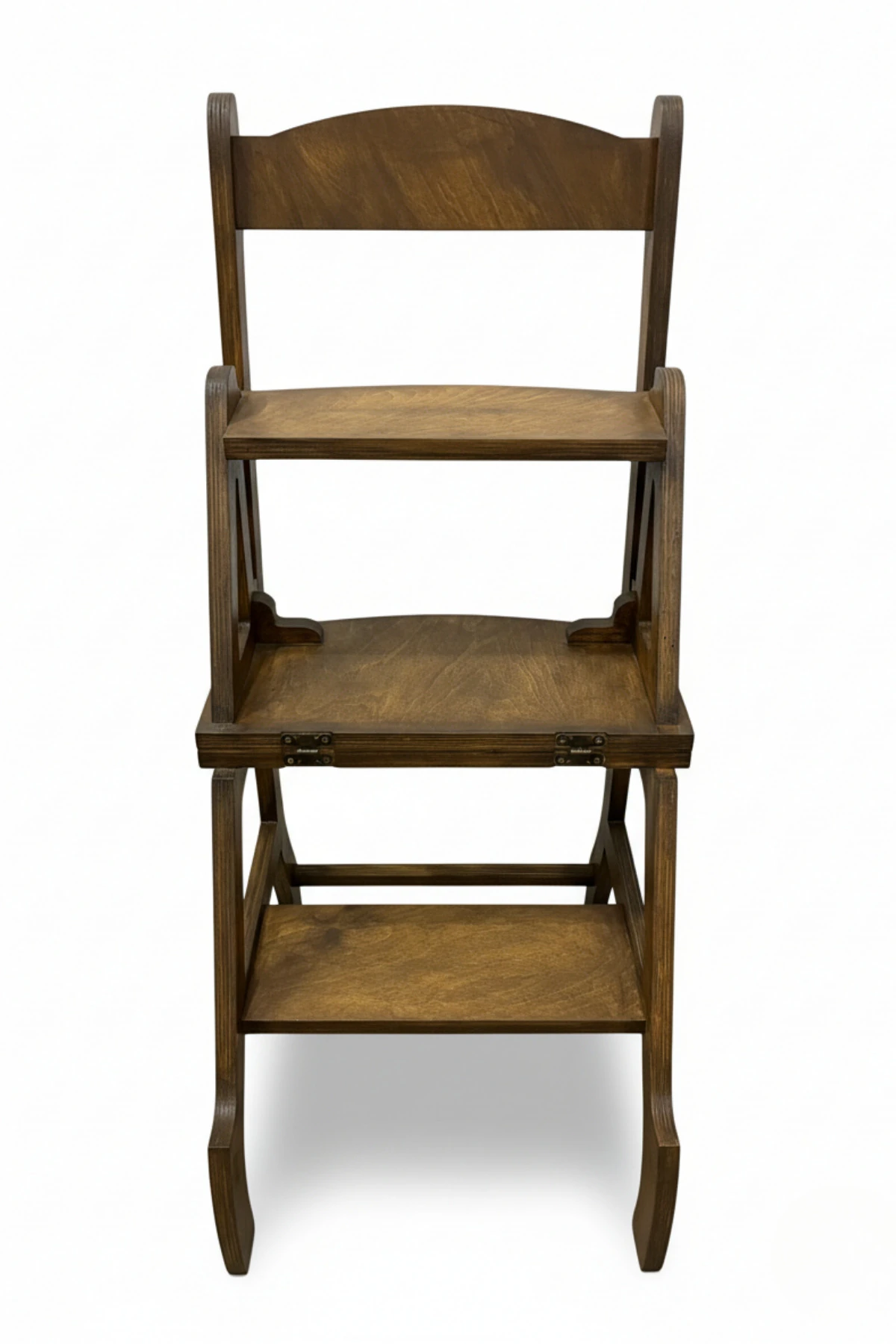 2'si 1 Arada Ahşap Fonksiyonel Sandalye - Merdiven - Mutfak Sandalyesi - Tabure - Sandalye Merdiven