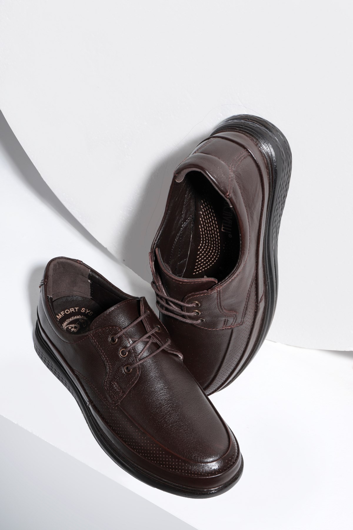 Poce Genuine Leather Comfort Orthopedic Men's Casual Shoes, Father Shoes, Orthopedic Shoes