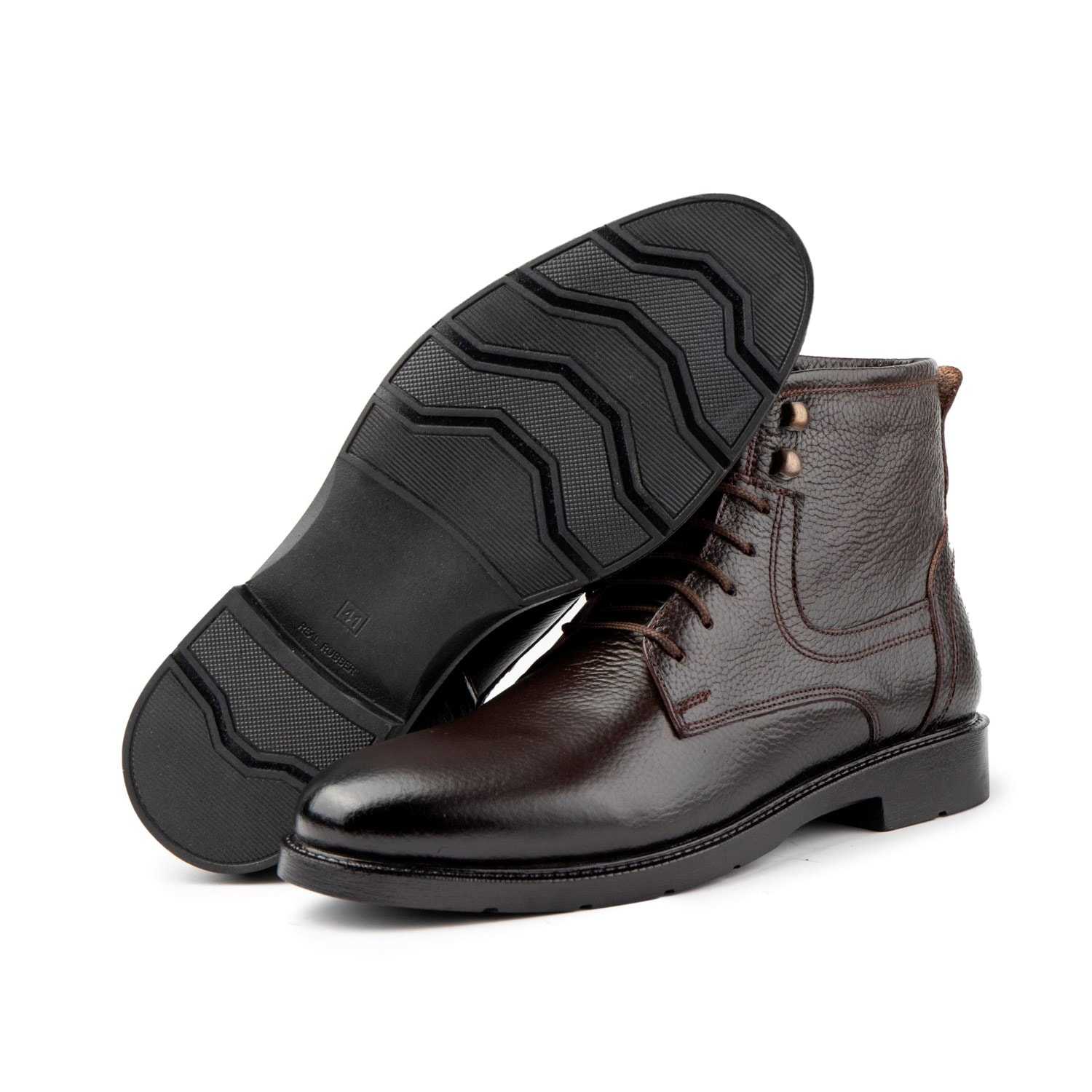 Rico Genuine Leather Lace-Up Rubber Sole Men's Boots, Men's Casual Boots