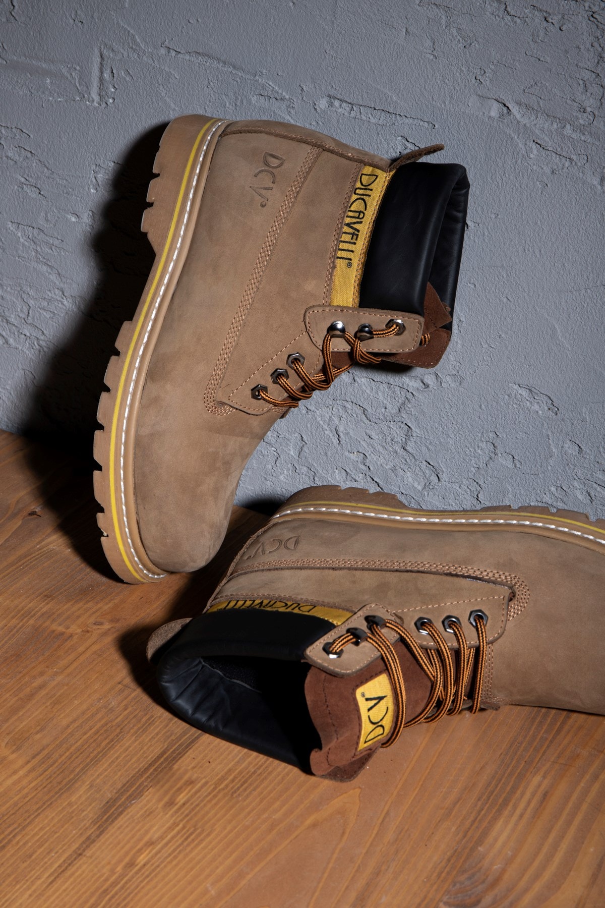 Ducavelli Desert Genuine Leather Nubuck Lace-Up Men's Boots