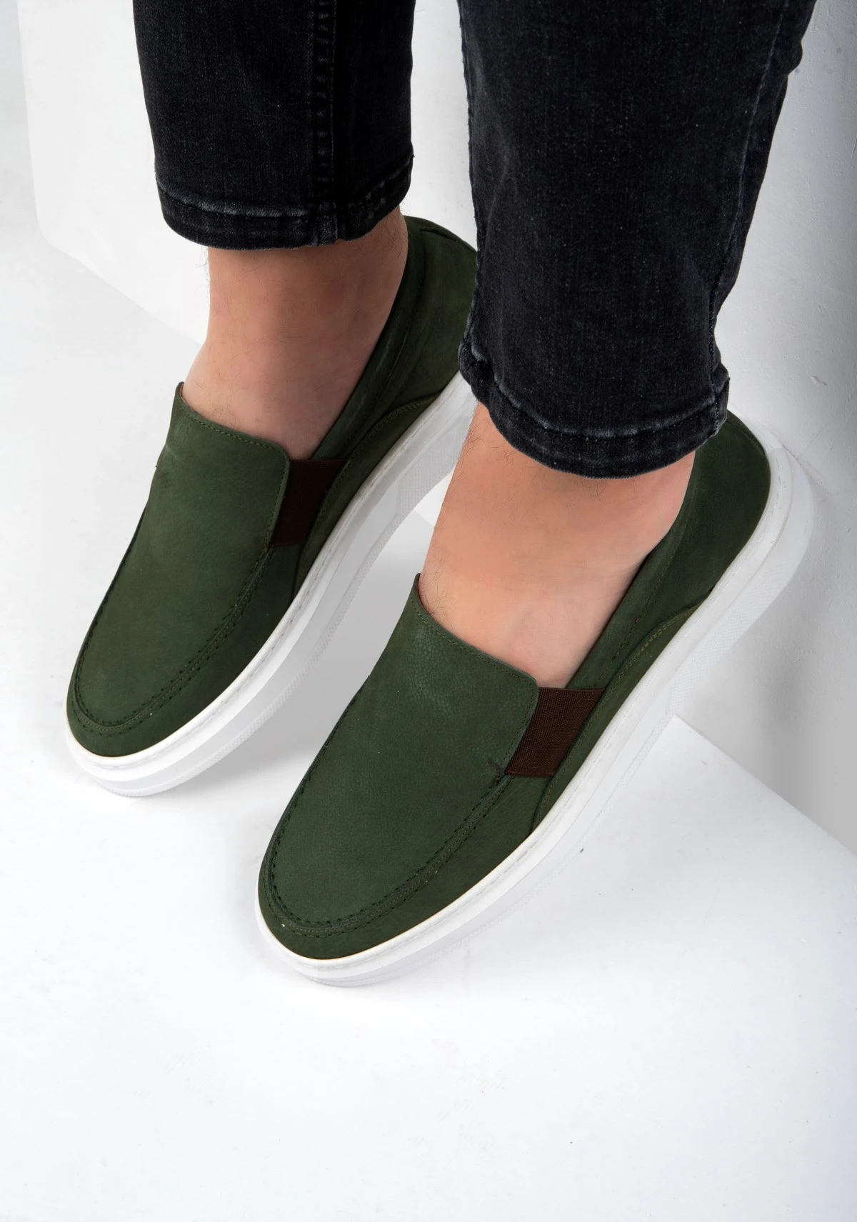 Ducavelli Menta Men's Genuine Leather Nubuck Sneaker, Loafer Sneaker, Genuine Leather Sneaker, Men's Snaker