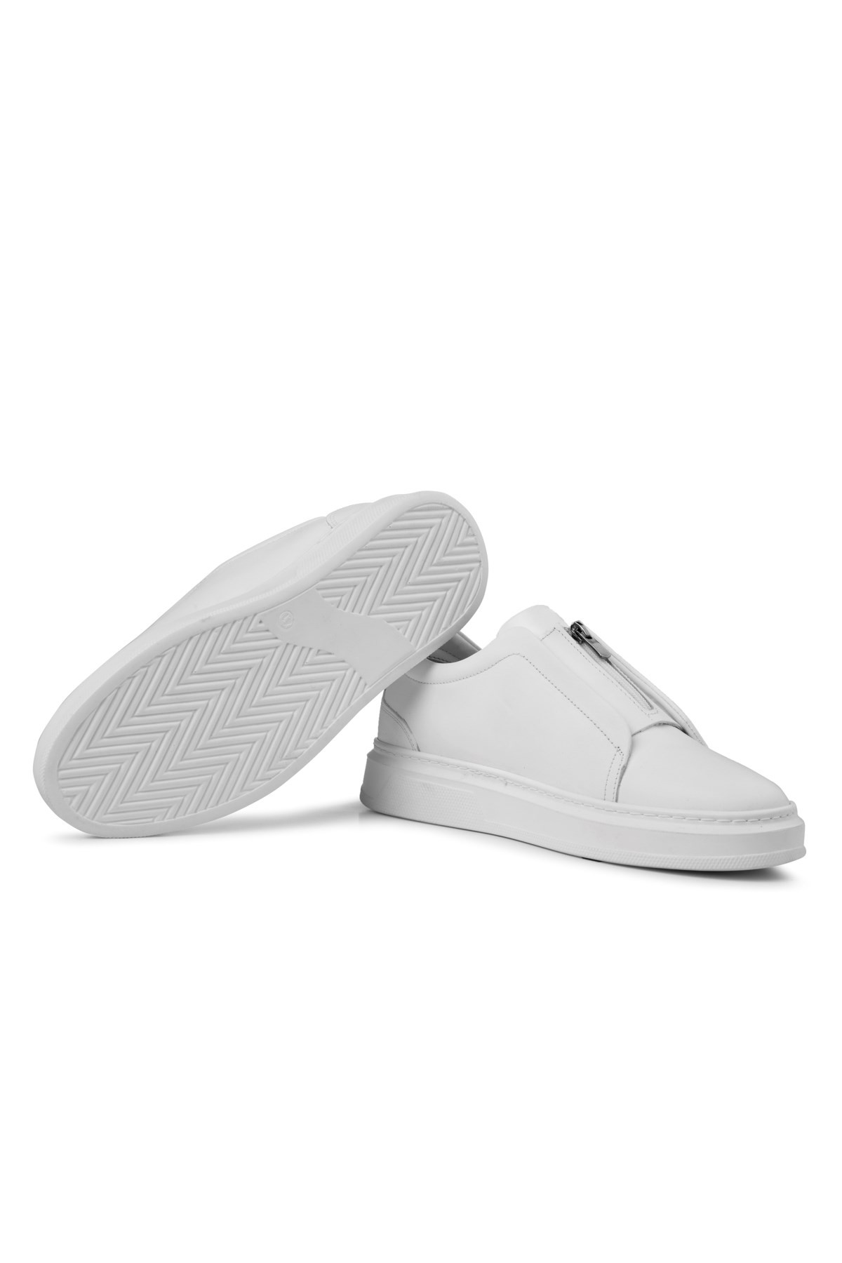 Ducavelli Ventu Men's Genuine Leather Sneakers, Zipper Sneakers, Genuine Leather Sneakers, Men's Sneakers