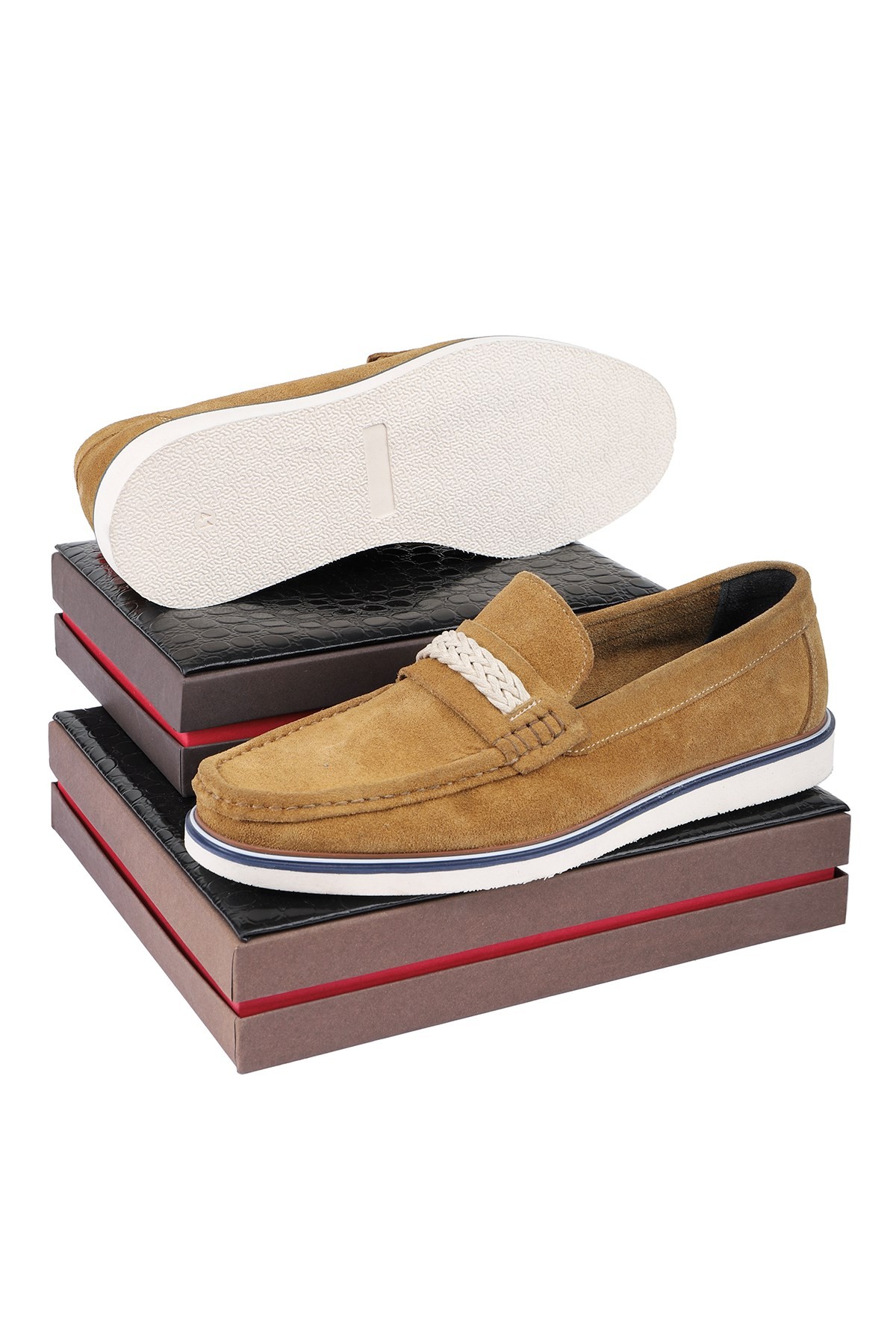 Ducavelli Trapani Genuine Leather Suede Men's Casual Shoes Loafer Shoes