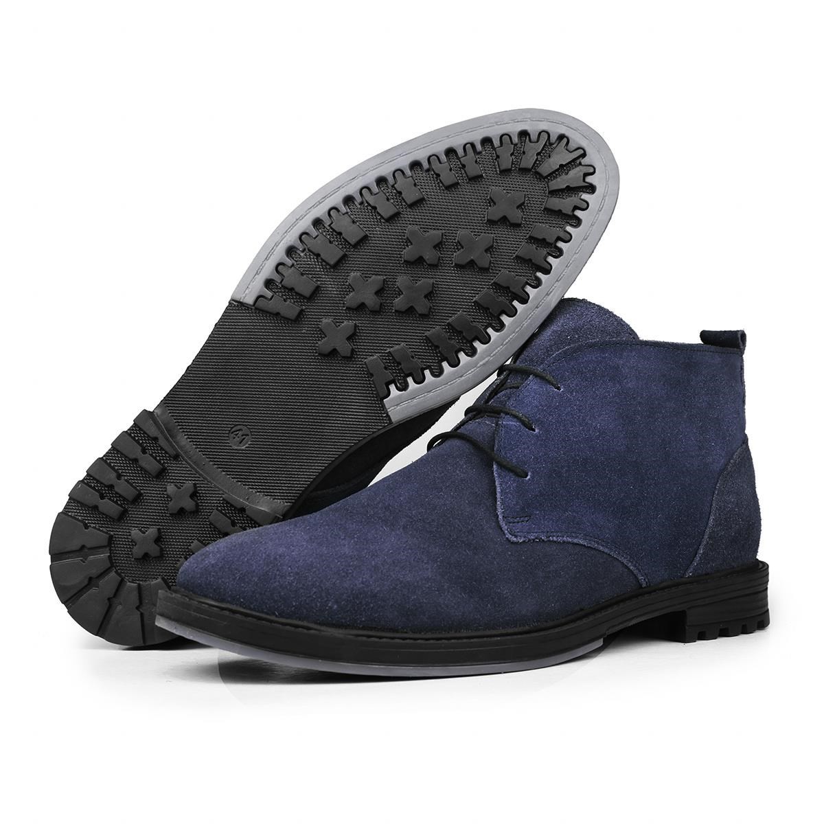 Ducavelli Nottingham Genuine Leather Non-Slip Sole Lace-Up Zipper Chelsea Casual Boots