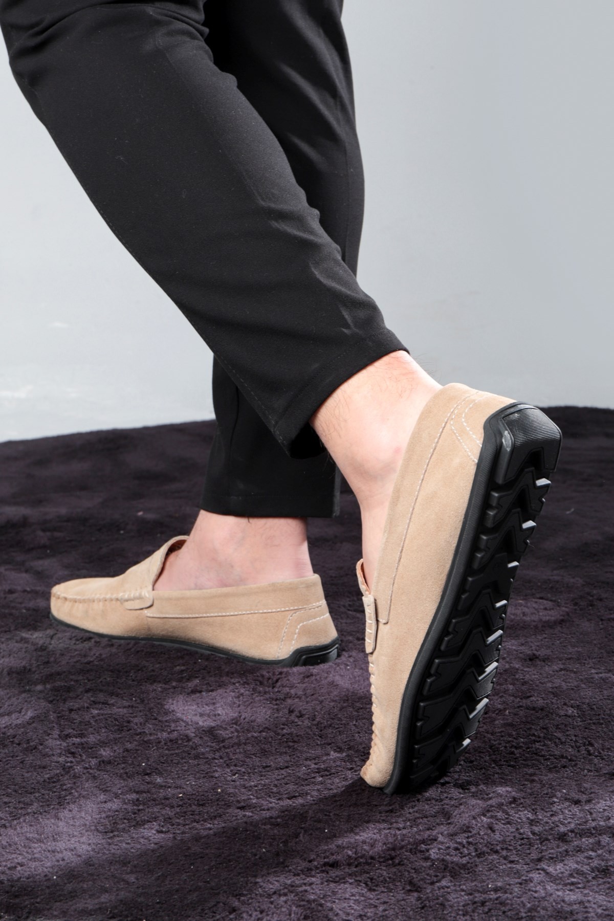 Naran Genuine Leather Men's Casual Shoes, Loafer Shoes, Light Shoes, Suede Shoes