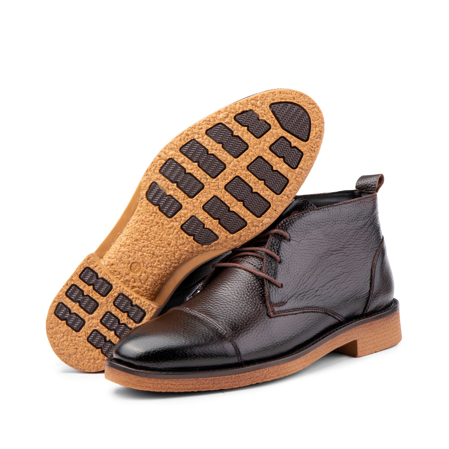 Ducavelli Birmingham Genuine Leather Lace-Up Zipper Non-Slip Sole Casual Boots