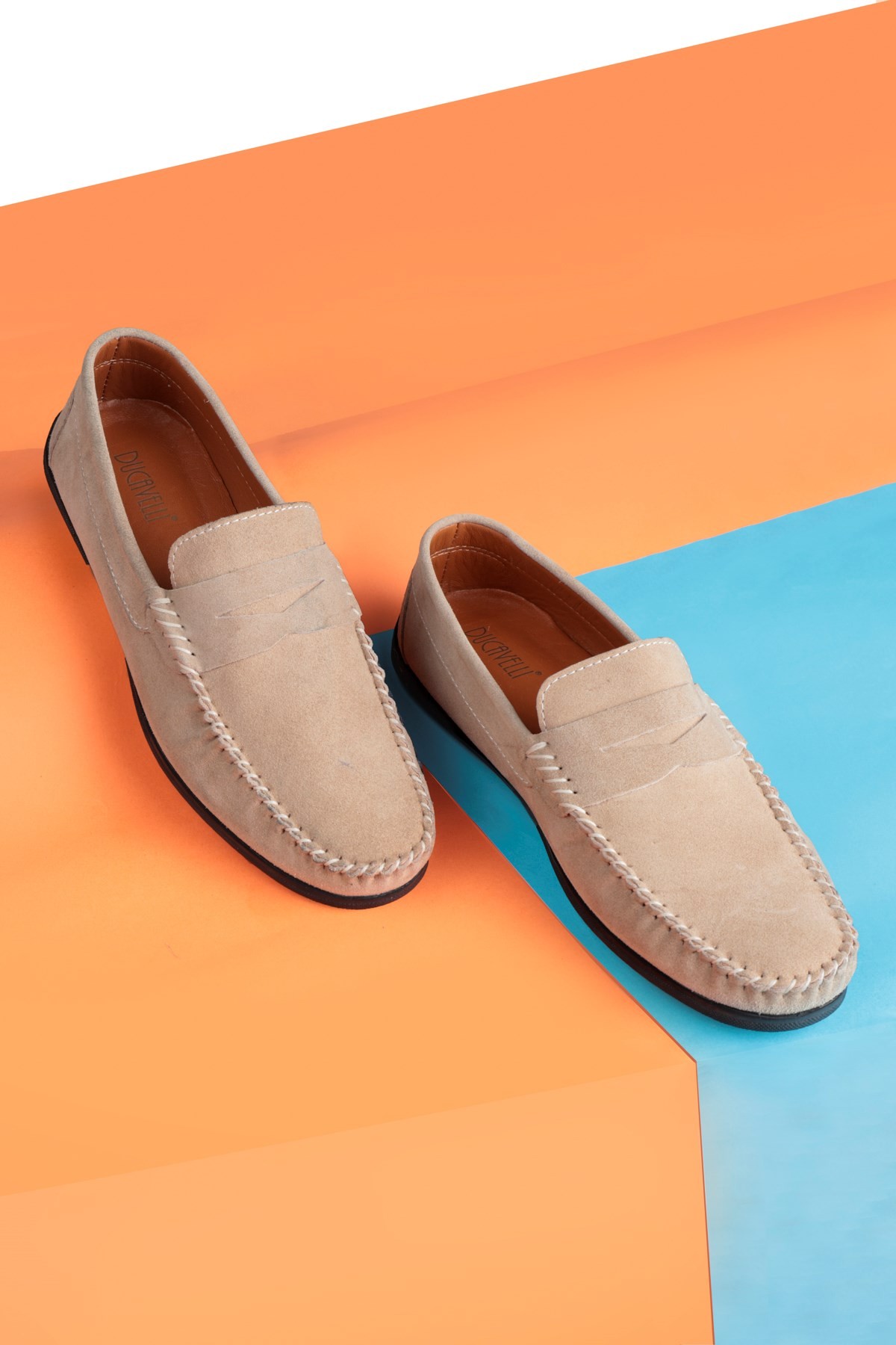 Naran Genuine Leather Men's Casual Shoes, Loafer Shoes, Light Shoes, Suede Shoes