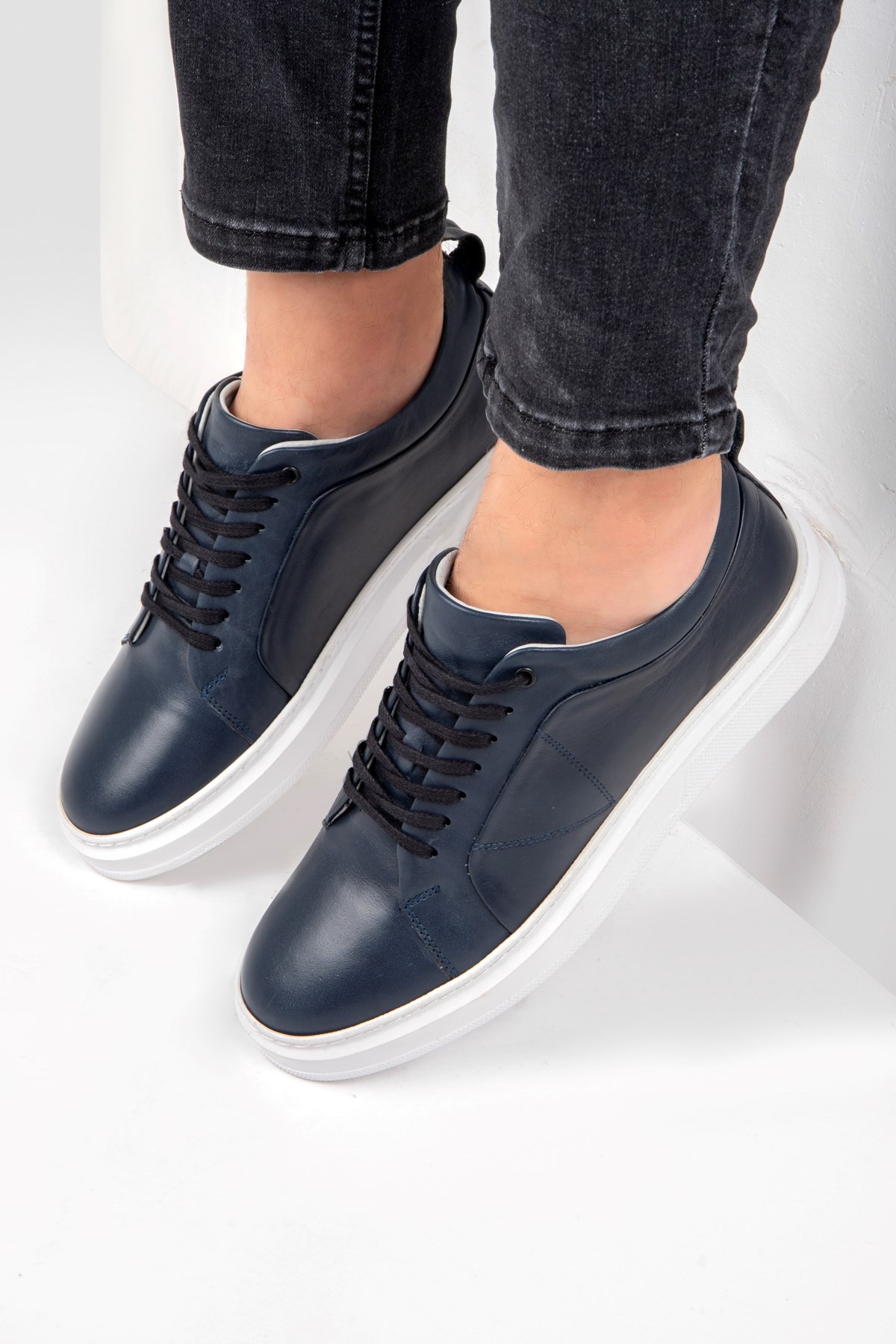 Ducavelli Correndo Men's Genuine Leather Sneakers, Lace-Up Sneakers, Genuine Leather Sneakers, Men's Sneakers