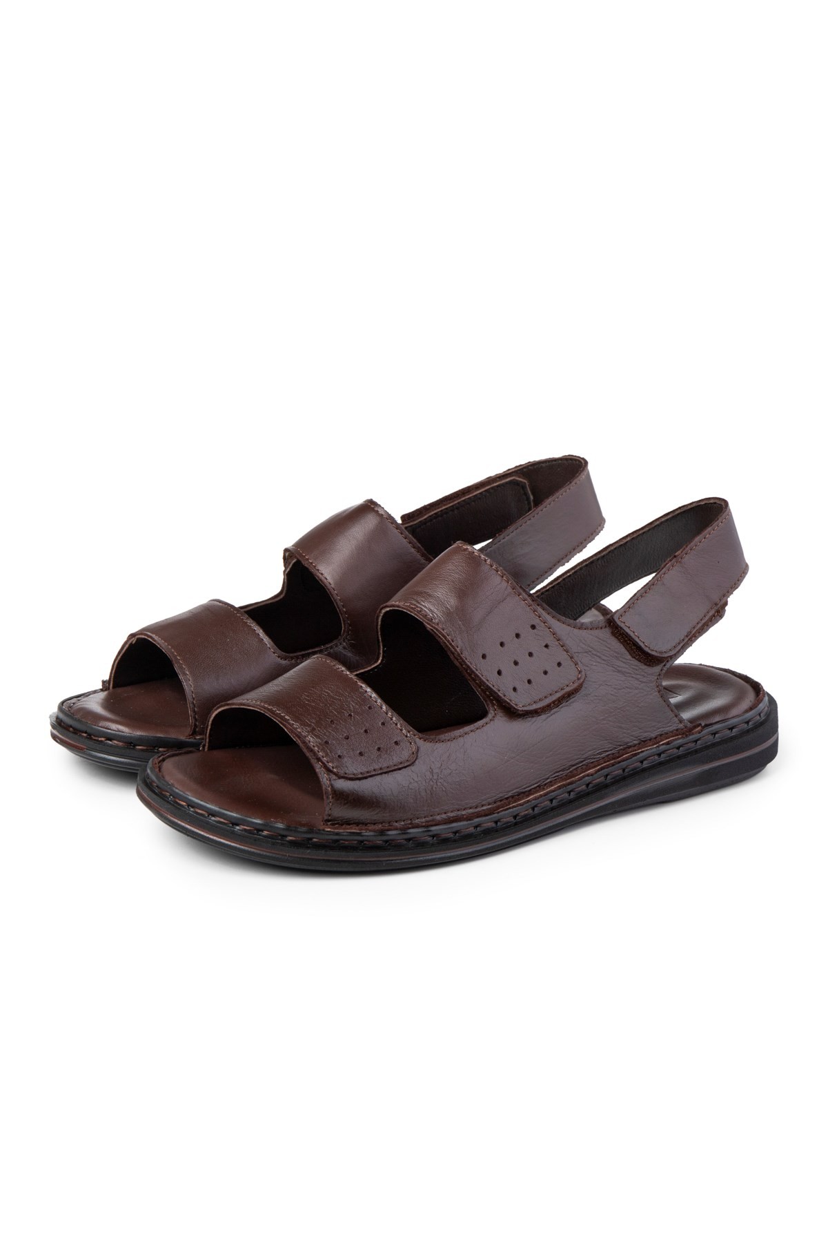 Ducavelli Luas Hakiki Deri Erkek Sandalet, Hakiki Deri Sandalet, Ortopedik Taban Sandalet, Kauçuk Ta
