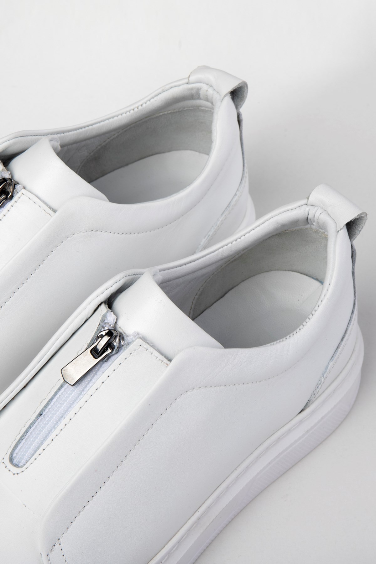 Ducavelli Ventu Men's Genuine Leather Sneakers, Zipper Sneakers, Genuine Leather Sneakers, Men's Sneakers