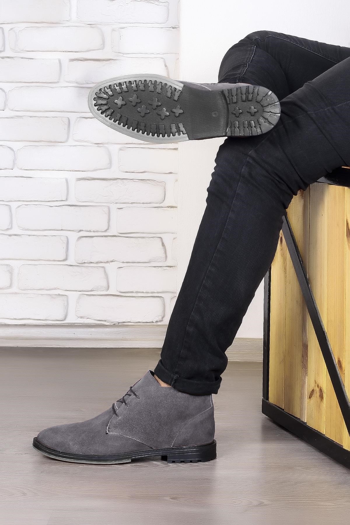 Ducavelli Nottingham Genuine Leather Non-Slip Sole Lace-Up Zipper Chelsea Casual Boots