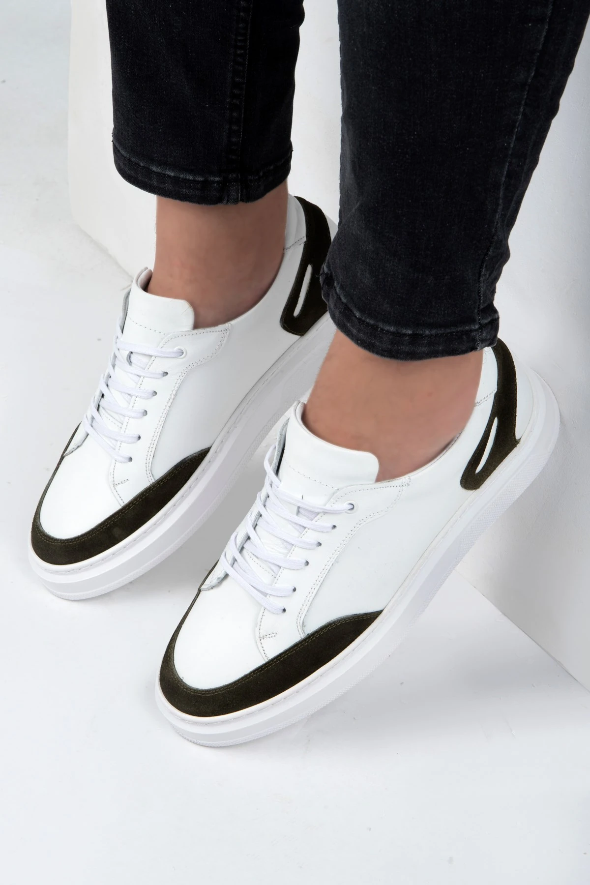 Ducavelli Tarona Men's Genuine Leather Sneakers, Lace-Up Sneakers, Genuine Leather Sneakers, Men's Sneakers