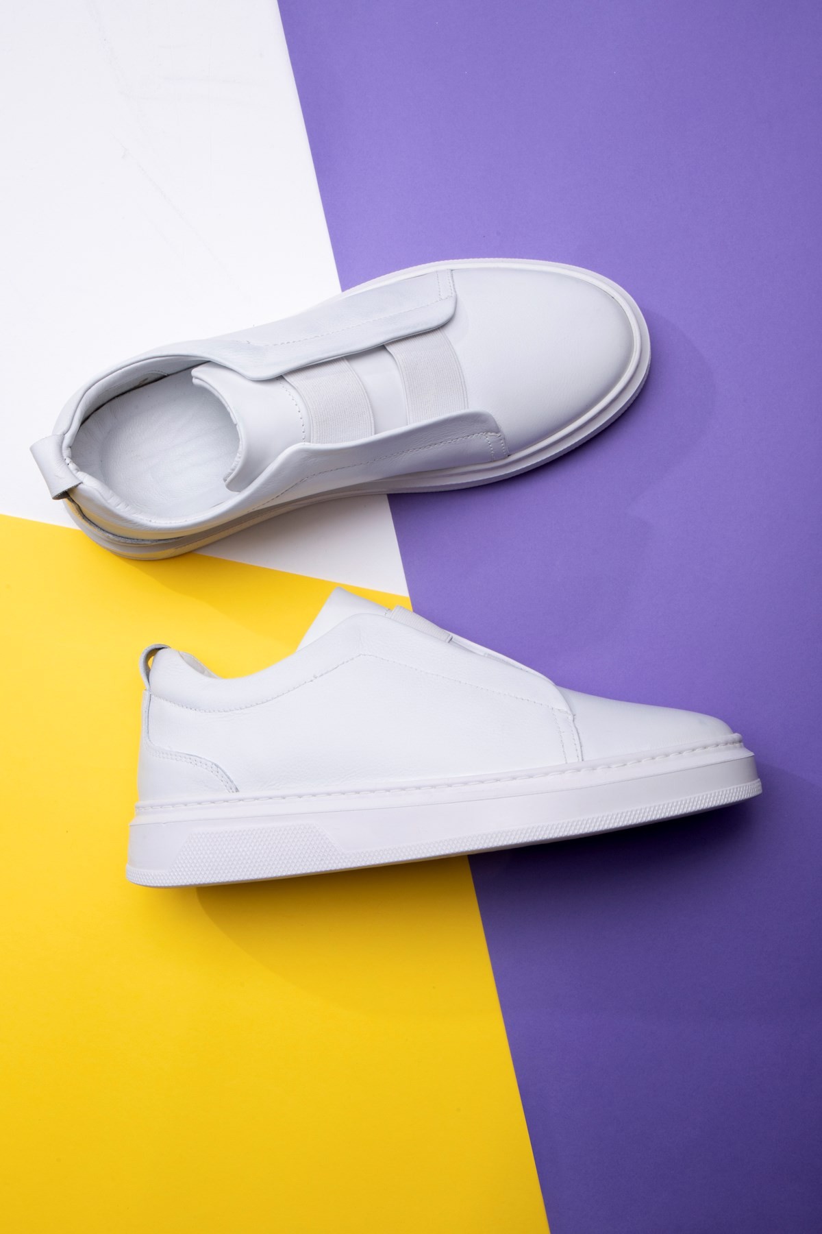 Ducavelli Espo Men's Genuine Leather Sneakers, Elastic Sneakers, Genuine Leather Sneakers, Men's Sneakers