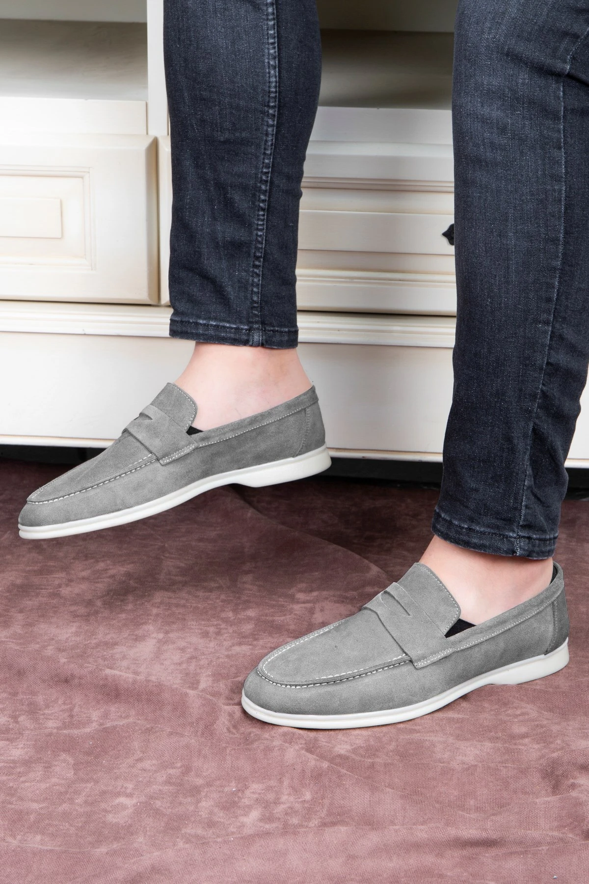 Ducavelli Ante Süet Hakiki Deri Erkek Günlük Ayakkabı Loafer Ayakkabı