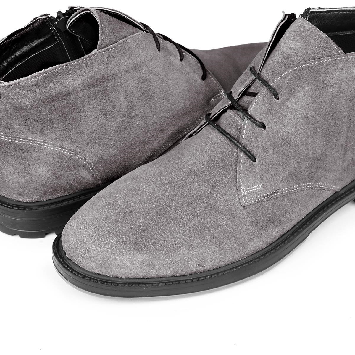 Ducavelli Nottingham Genuine Leather Non-Slip Sole Lace-Up Zipper Chelsea Casual Boots