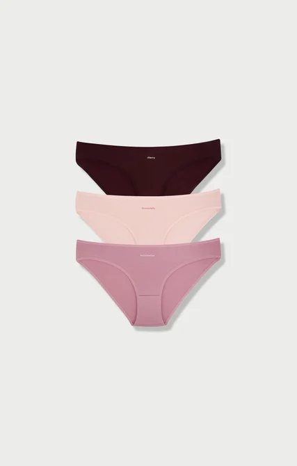 3'lü Bikini Kadın Külot - (Marshmallow/Cherry/Straciatella) %95 Pamuk %5 Elastan