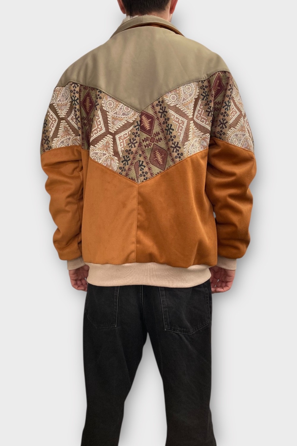 (7459) 2XLarge Beden Vintage Desenli Özel Ceket