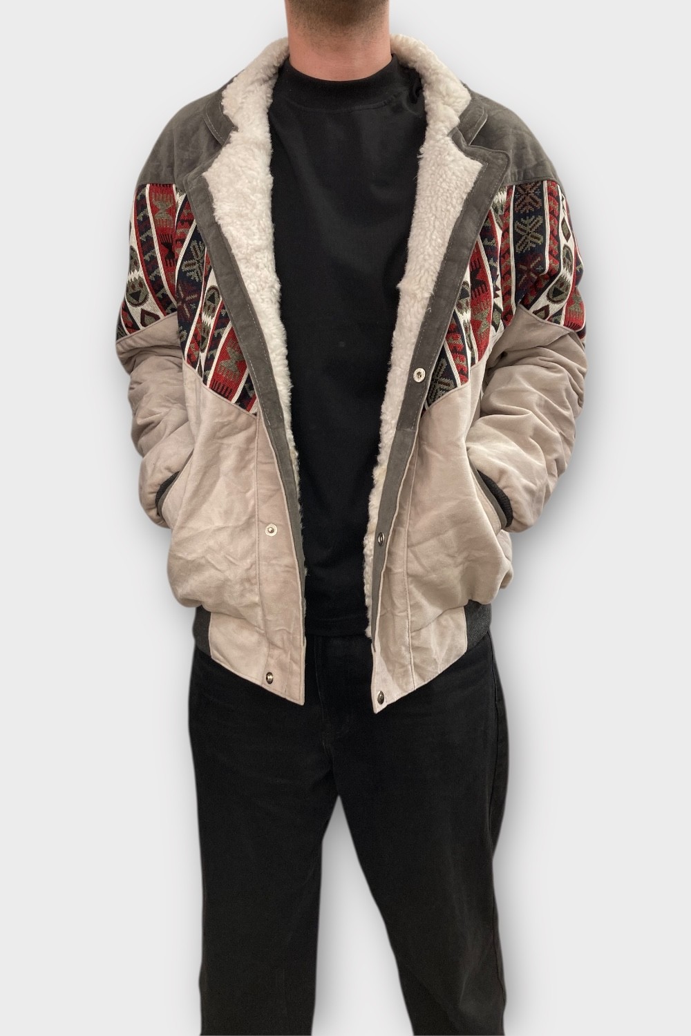 (7397) 2XLarge Beden Vintage Desenli Özel Ceket