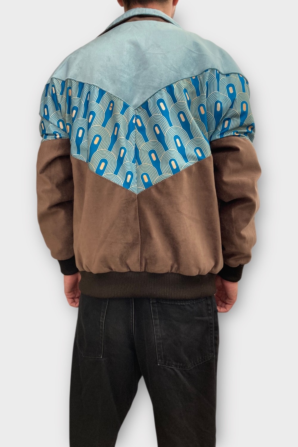 (7465) Medium Beden Vintage Desenli Özel Ceket
