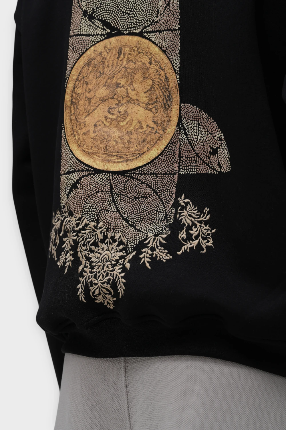 Realistic Oversize Hoodie  - Şardonlu %100 Pamuk - Siyah