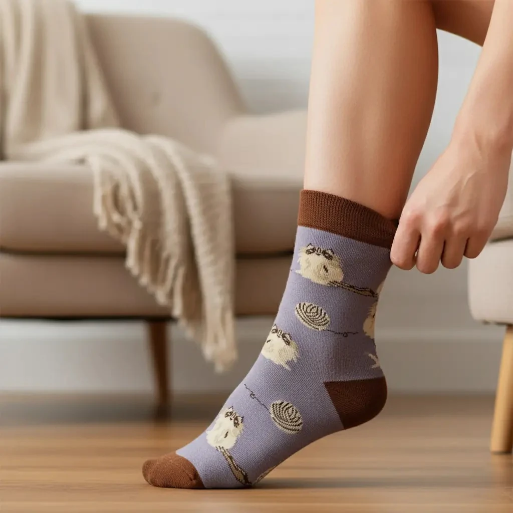 Himalayan Kedi Desenli Çorap (36-44 Numaraya Uygun)