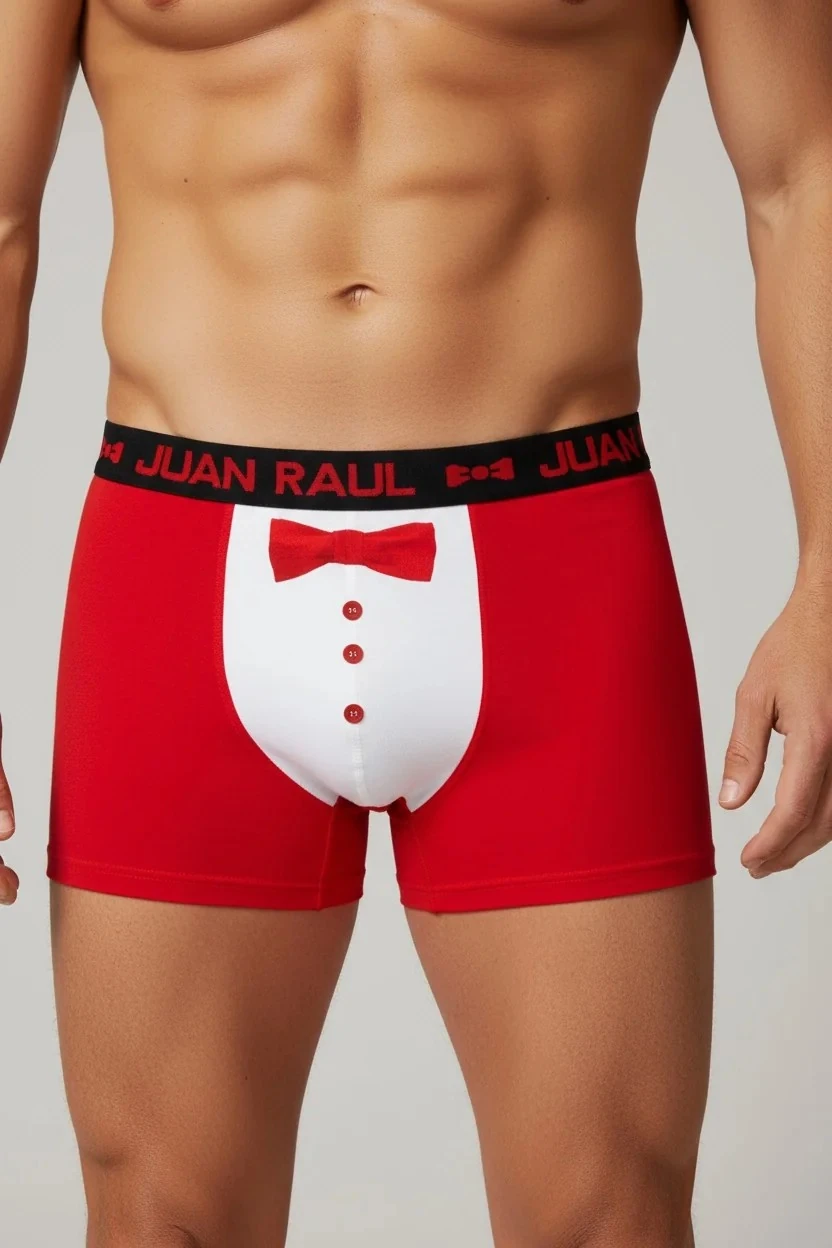 Kırmızı Papyon Tasarımlı %95 Pamuk %5 Elastan  Boxer - DB211