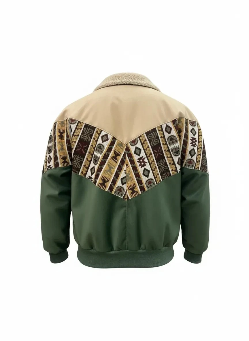 (7559) 36/38 Beden Uyumlu Vintage Desen Oversize Unisex Ceket