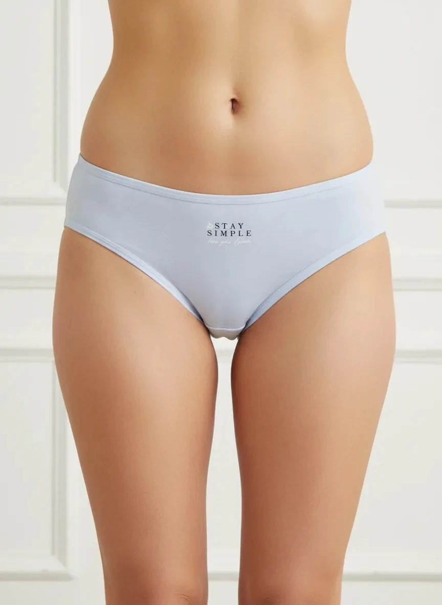 3'lü Bikini Kadın Külot - (Çiçek/Simple/Kar) %95 Pamuk %5 Elastan