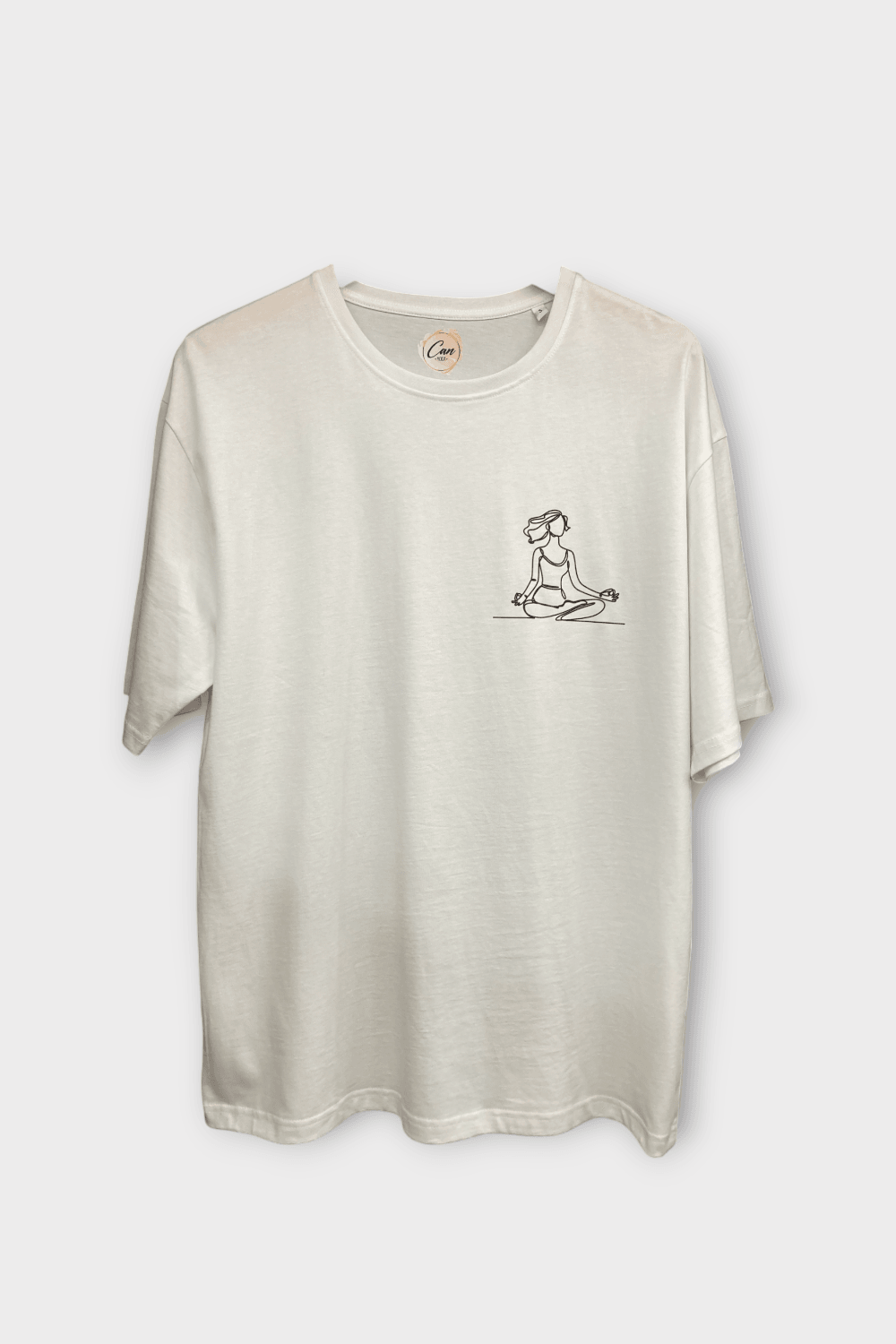 Yoga Hâli Oversize Tişört - Beyaz