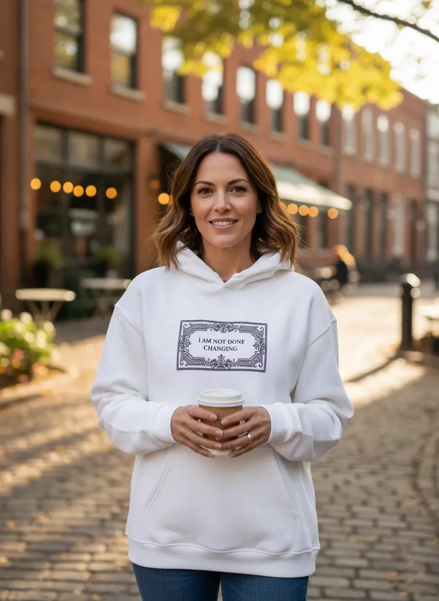 Creativity Oversize Hoodie - %100 Pamuk - Beyaz