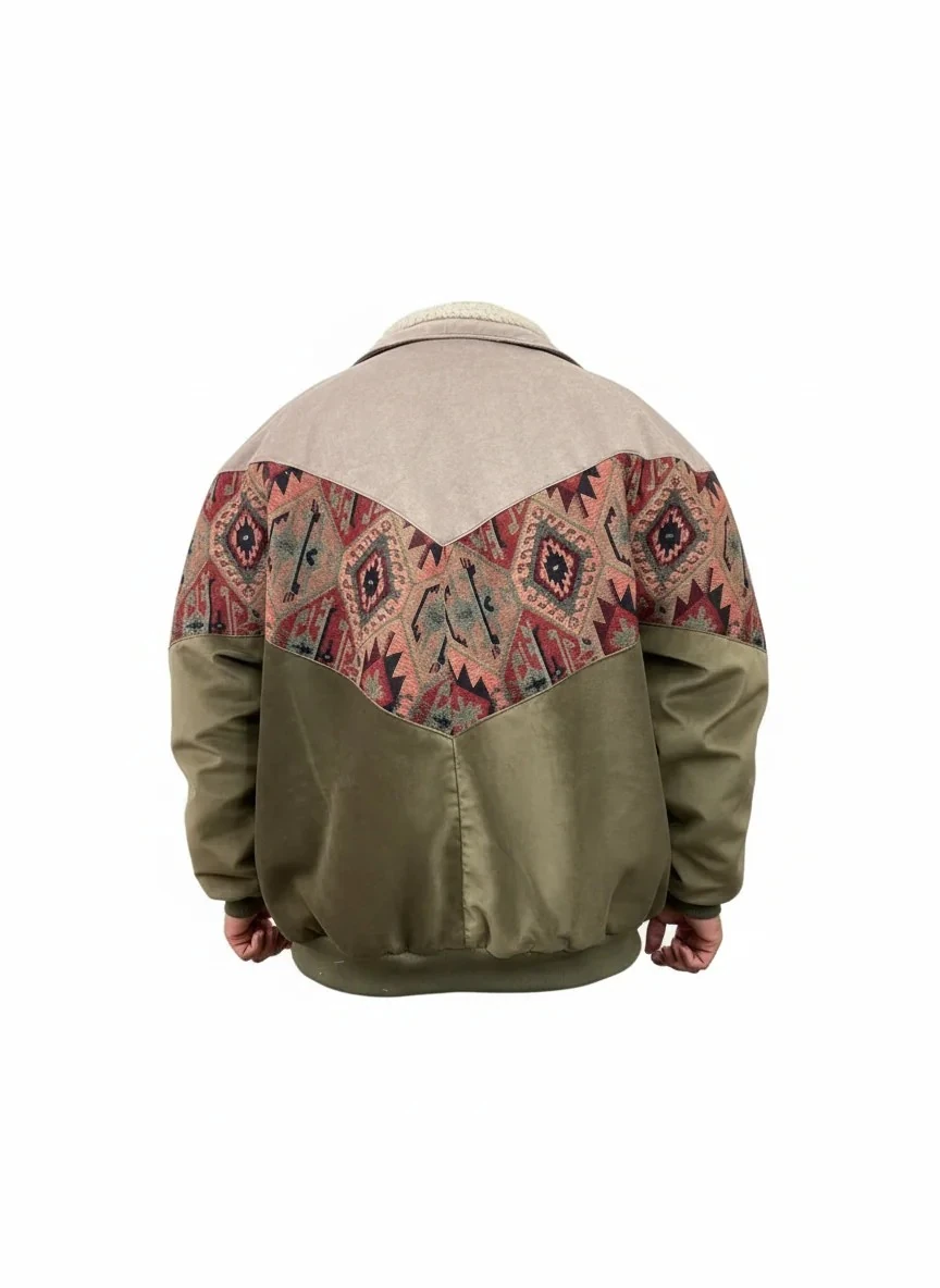 (7671) 2XLarge / 3XLarge Uyumlu Aztek Tarzı Oversize Unisex Ceket