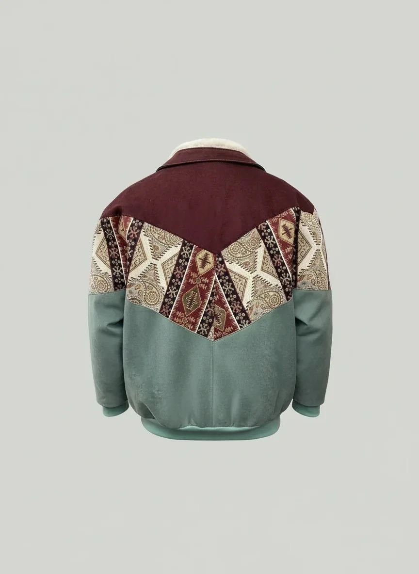 (7679) 2XLarge / 3XLarge Uyumlu Aztek Tarzı Oversize Unisex Ceket