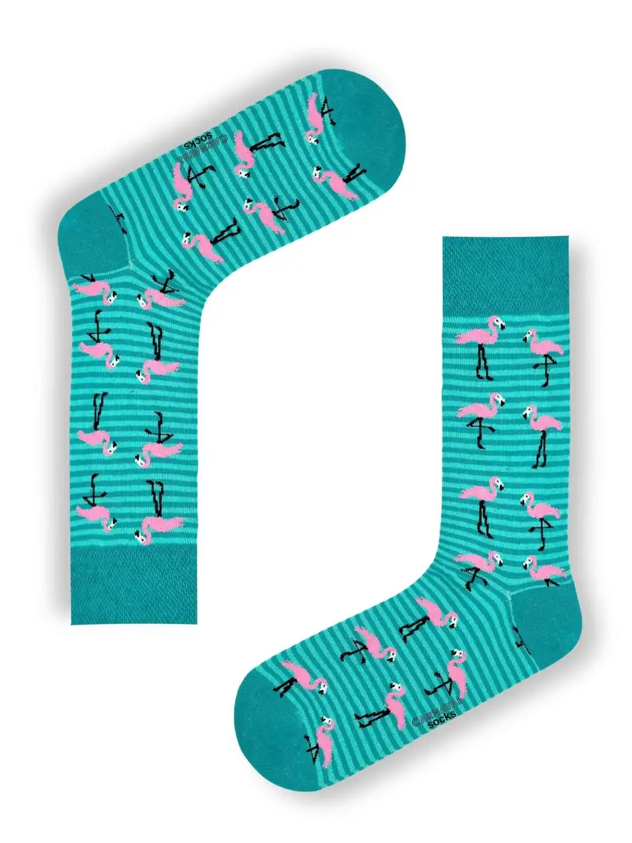 Çemberli Flamingo Desenli Çorap (36-44 Numaraya Uygun)