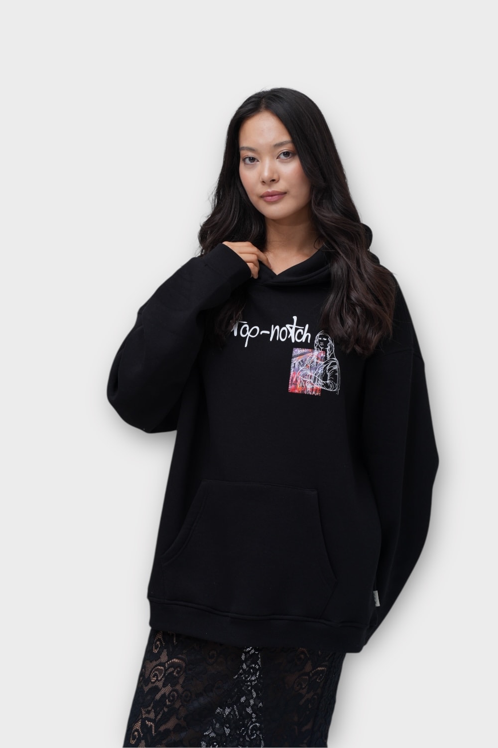 Top Notch Oversize Hoodie – 100% Cotton Black | Not All Wounds Are Visible