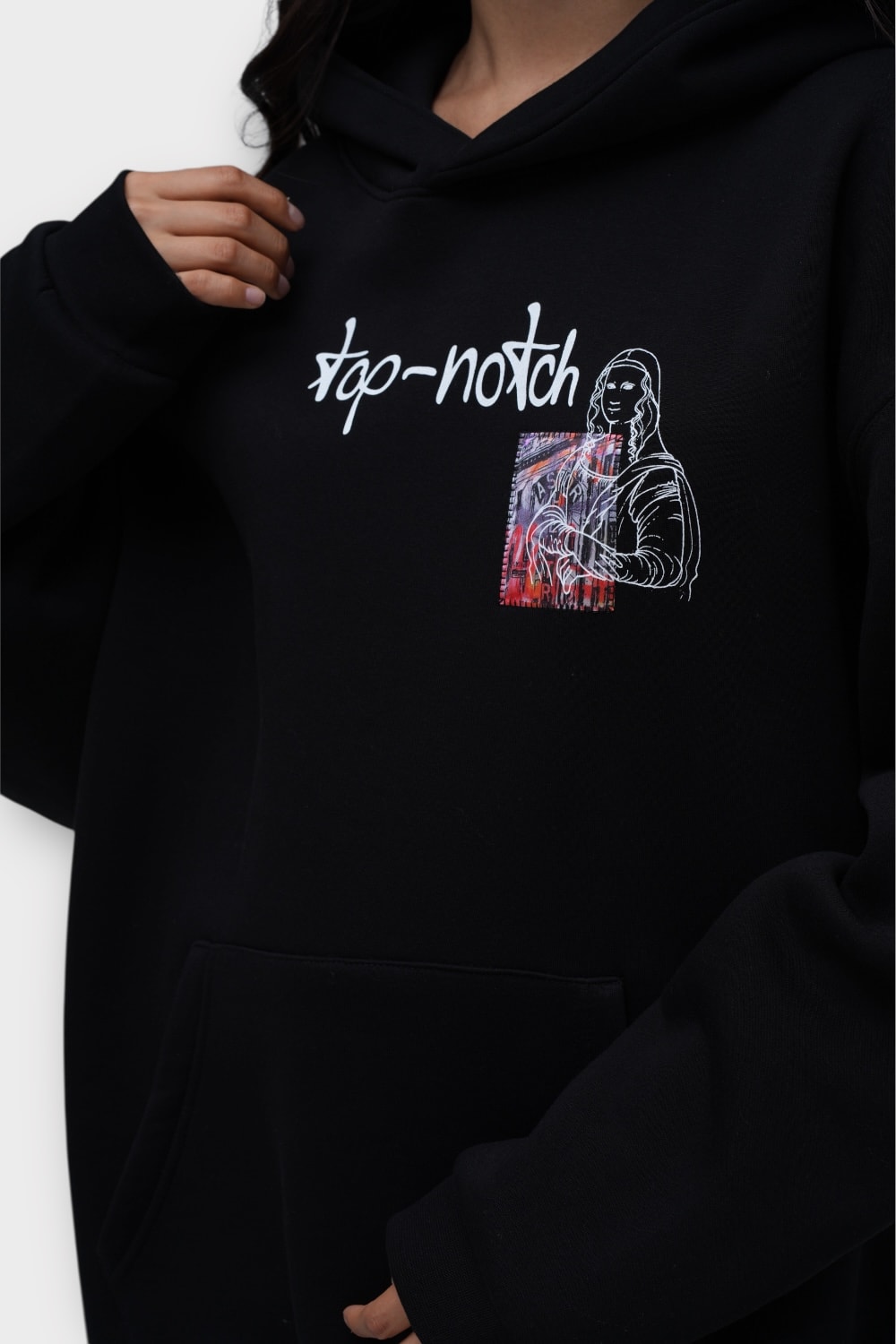 Top Notch Oversize Hoodie – 100% Cotton Black | Not All Wounds Are Visible
