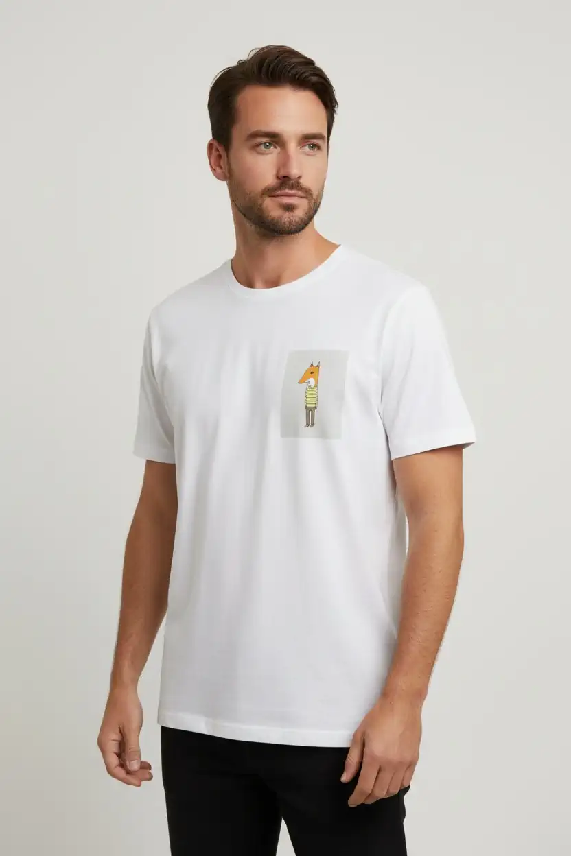 Regular Tilki T-Shirt - Beyaz