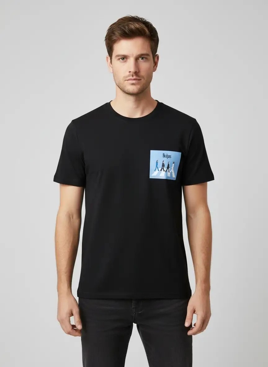 Regular Abbey T-Shirt - Siyah