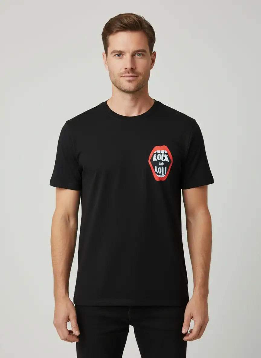 Regular Rock and Roll T-Shirt - Siyah