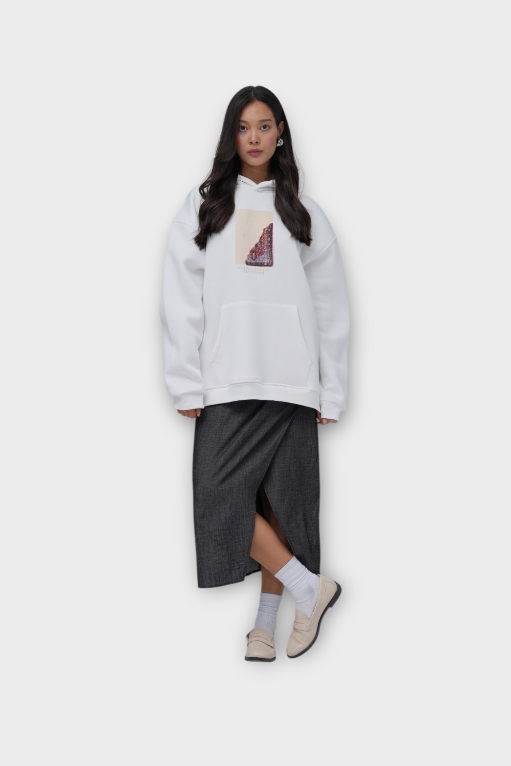 NOT ALL WOUNDS ARE VISIBLE Oversize Hoodie - %100 Pamuk - Beyaz