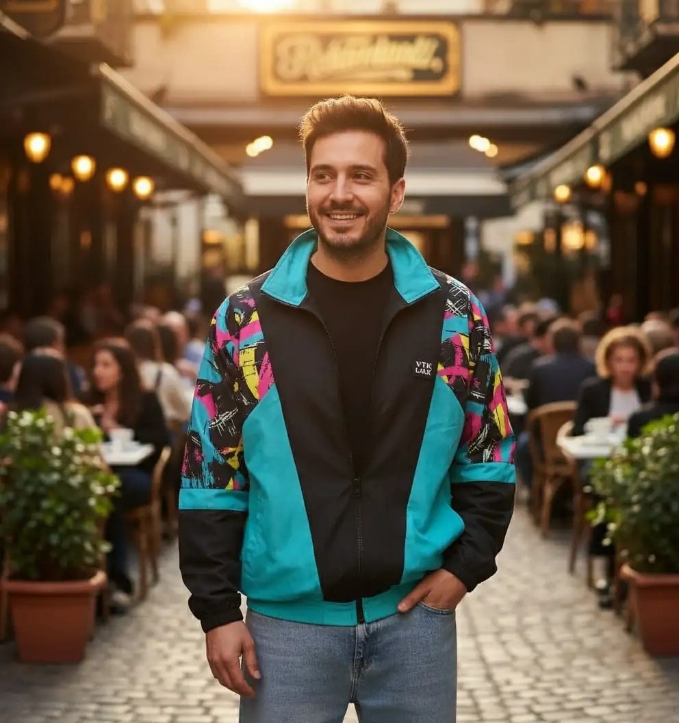 Unisex Mint Rengi Desenli Bomber Ceket