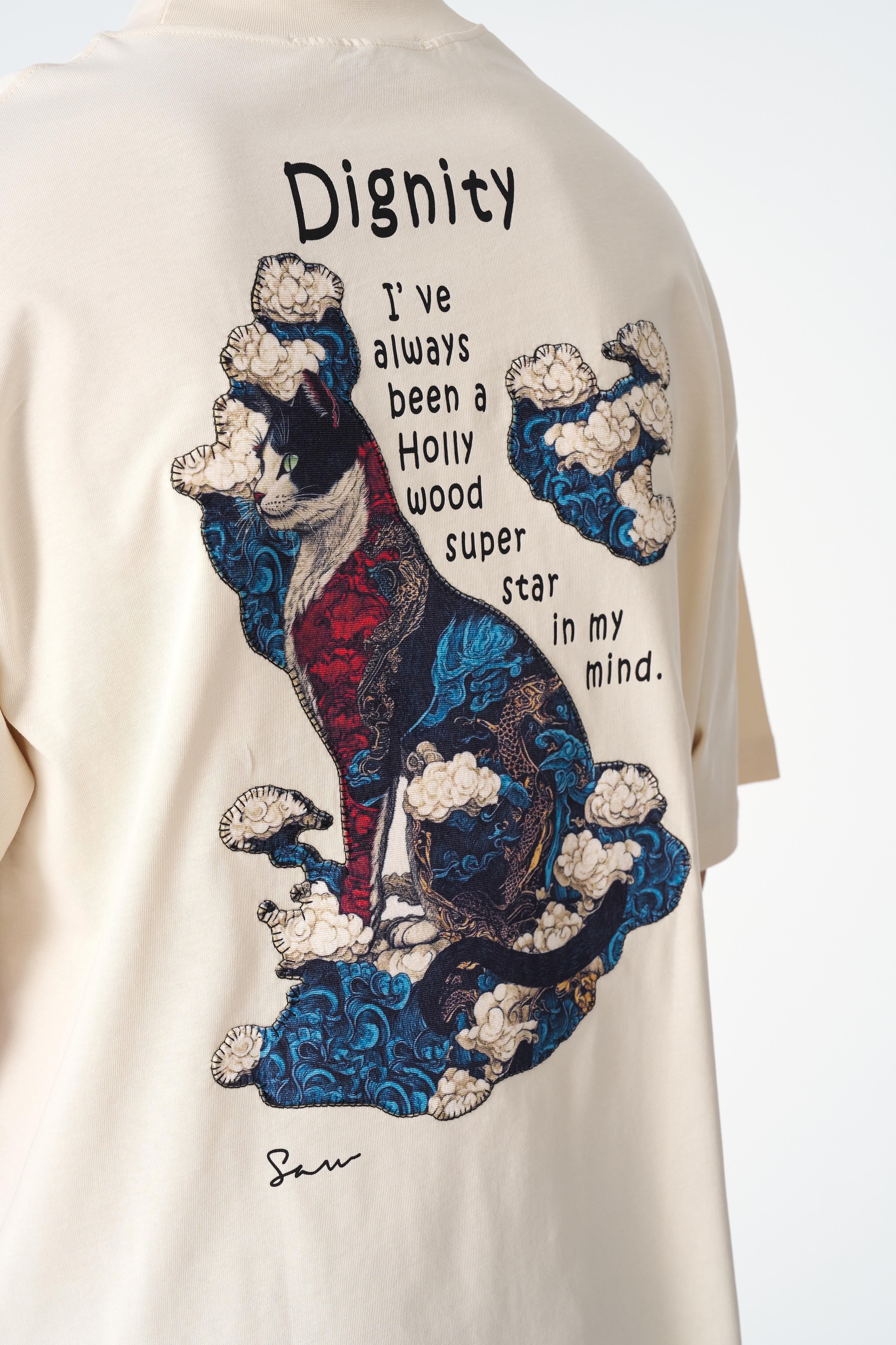 Dignity Oversize Tişört – %100 Pamuk - Taş