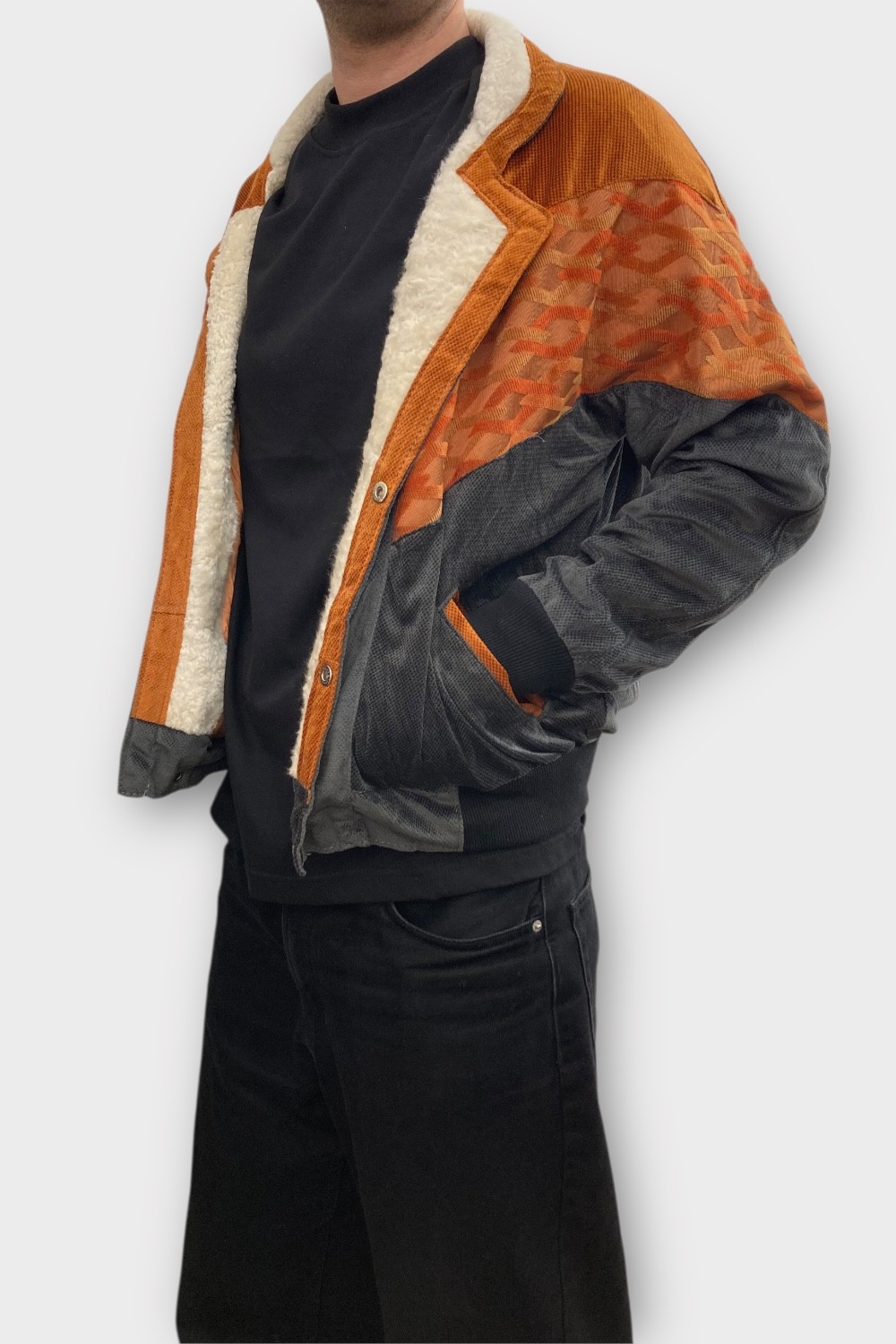 (7354) Medium Beden Vintage Desenli Özel Ceket