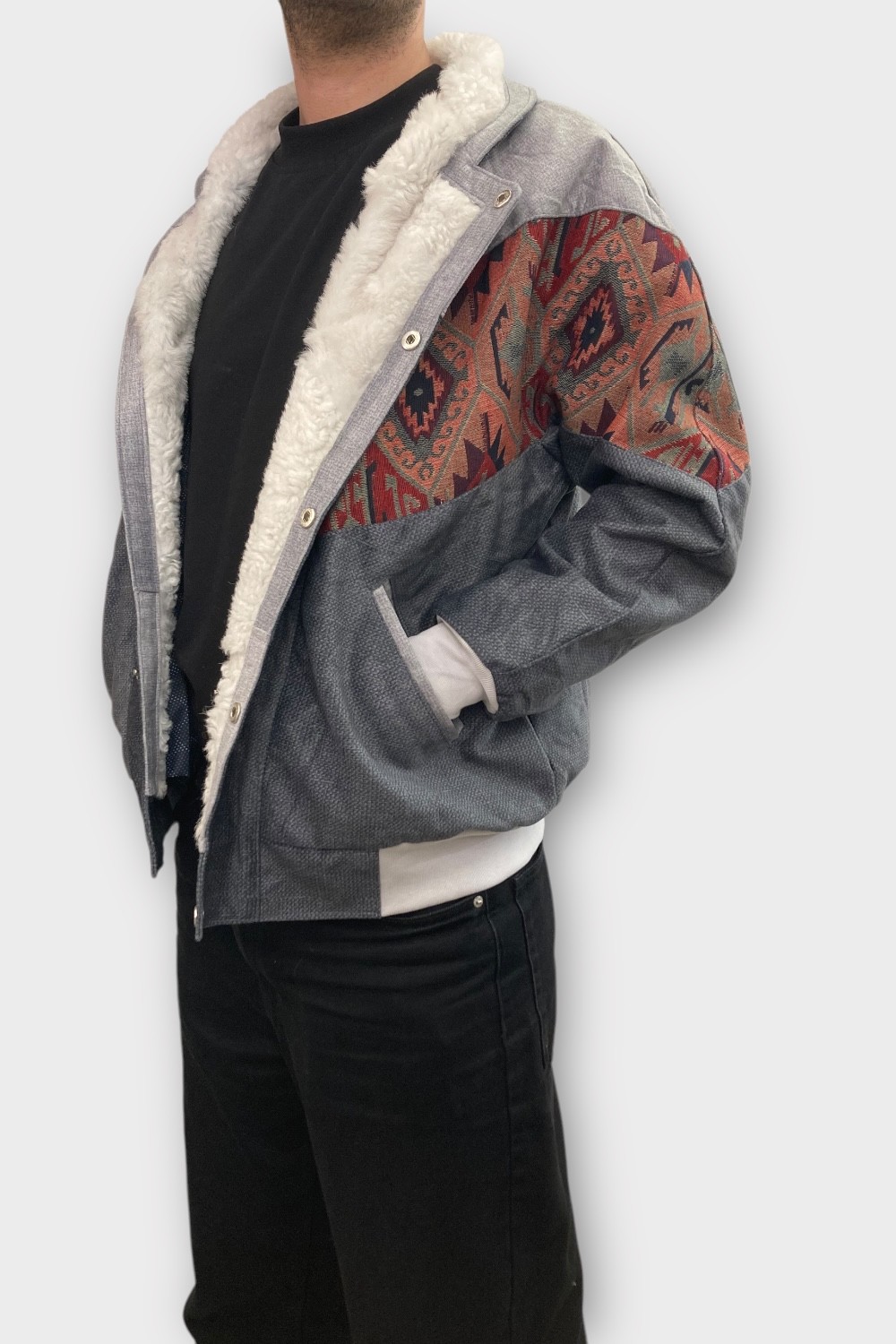 (7336) LARGE BEDEN KADIN & ERKEK OVERSIZE RETRO VINTAGE CEKET