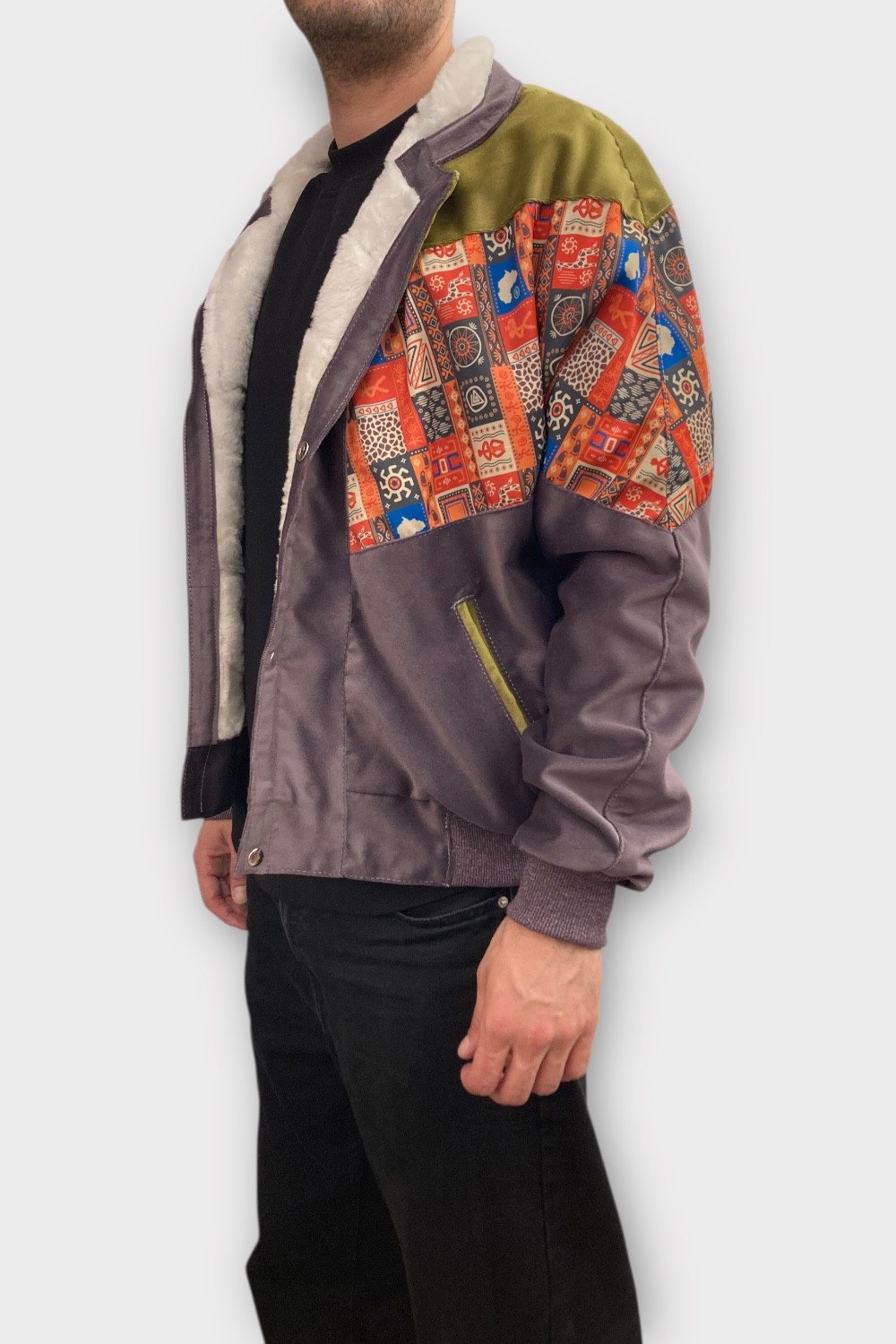 (7434) Medium Beden Vintage Desenli Özel Ceket
