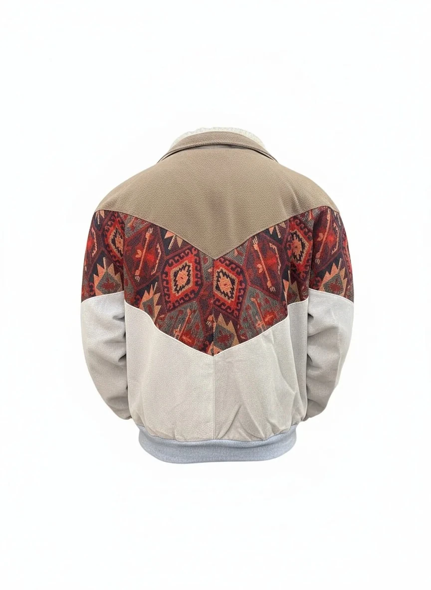 (7595) Small / Medium Beden Uyumlu Oversize Vintage Desen Ceket