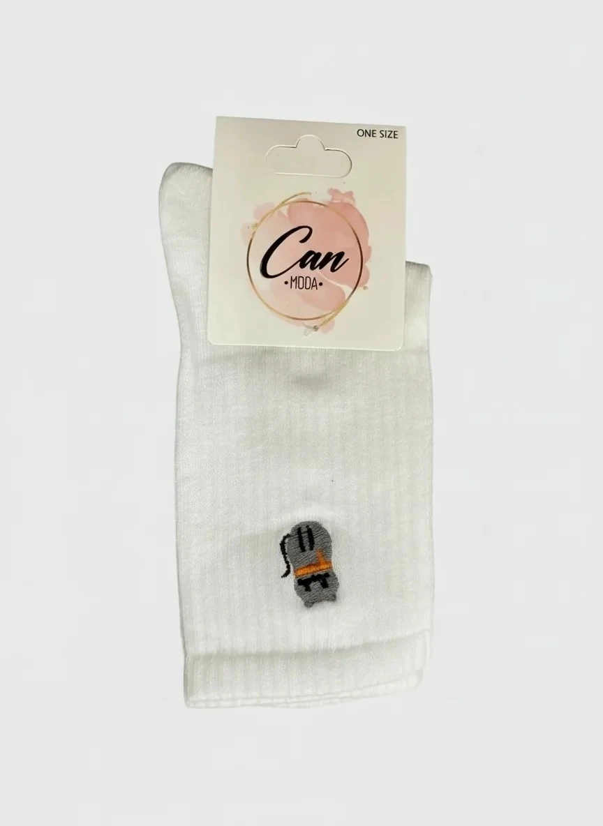Kedi Nakışlı Çorap (36-44 Numaraya Uygun)