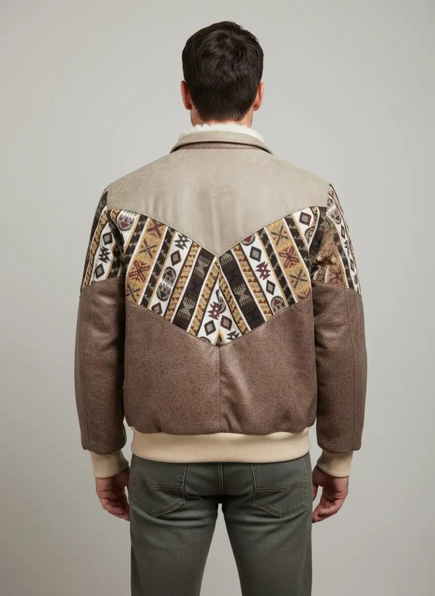 (7512) Small / Medium Beden Uyumlu Oversize Vintage Desen Ceket