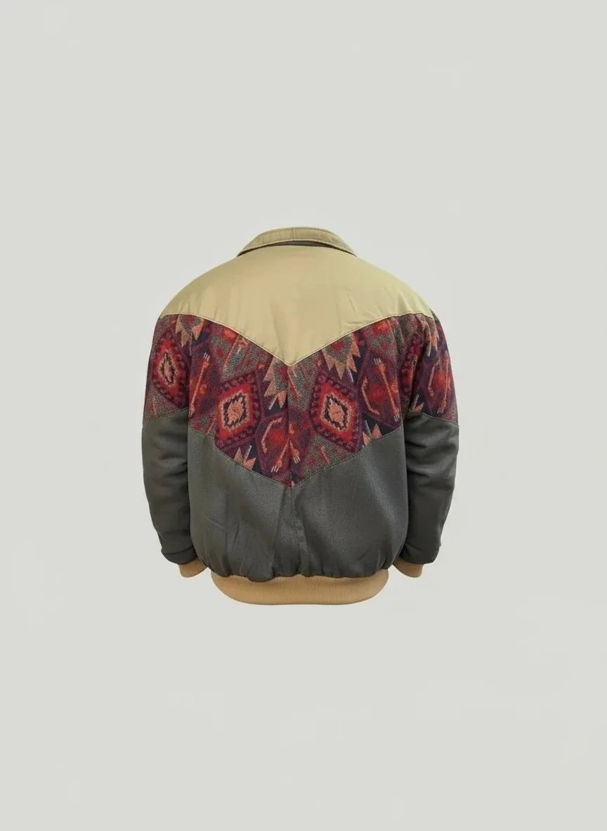 (7613) Small / Medium Beden Uyumlu Oversize Vintage Desen Ceket