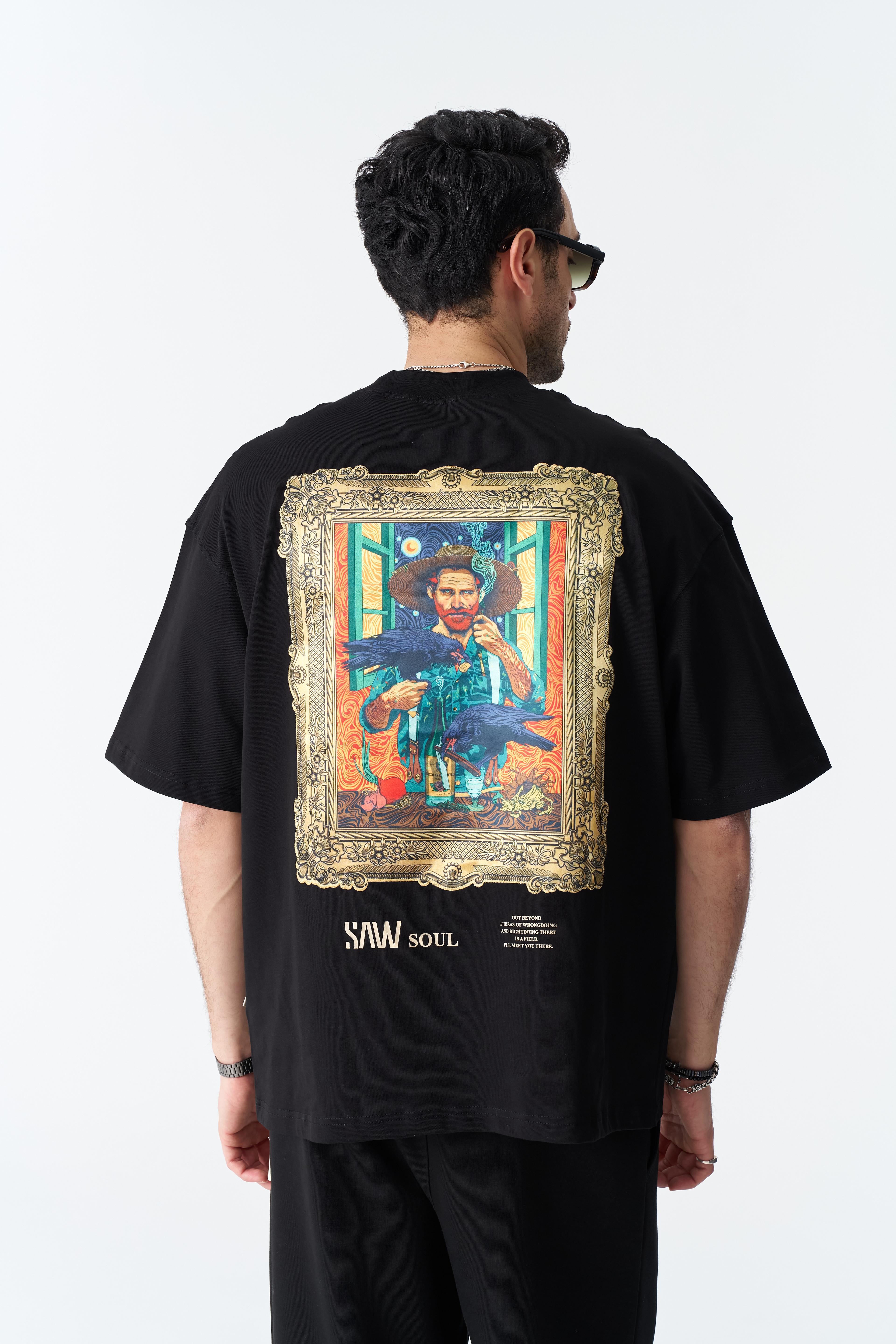 Unisex Keep Goghing Oversıze T-shirt - Siyah