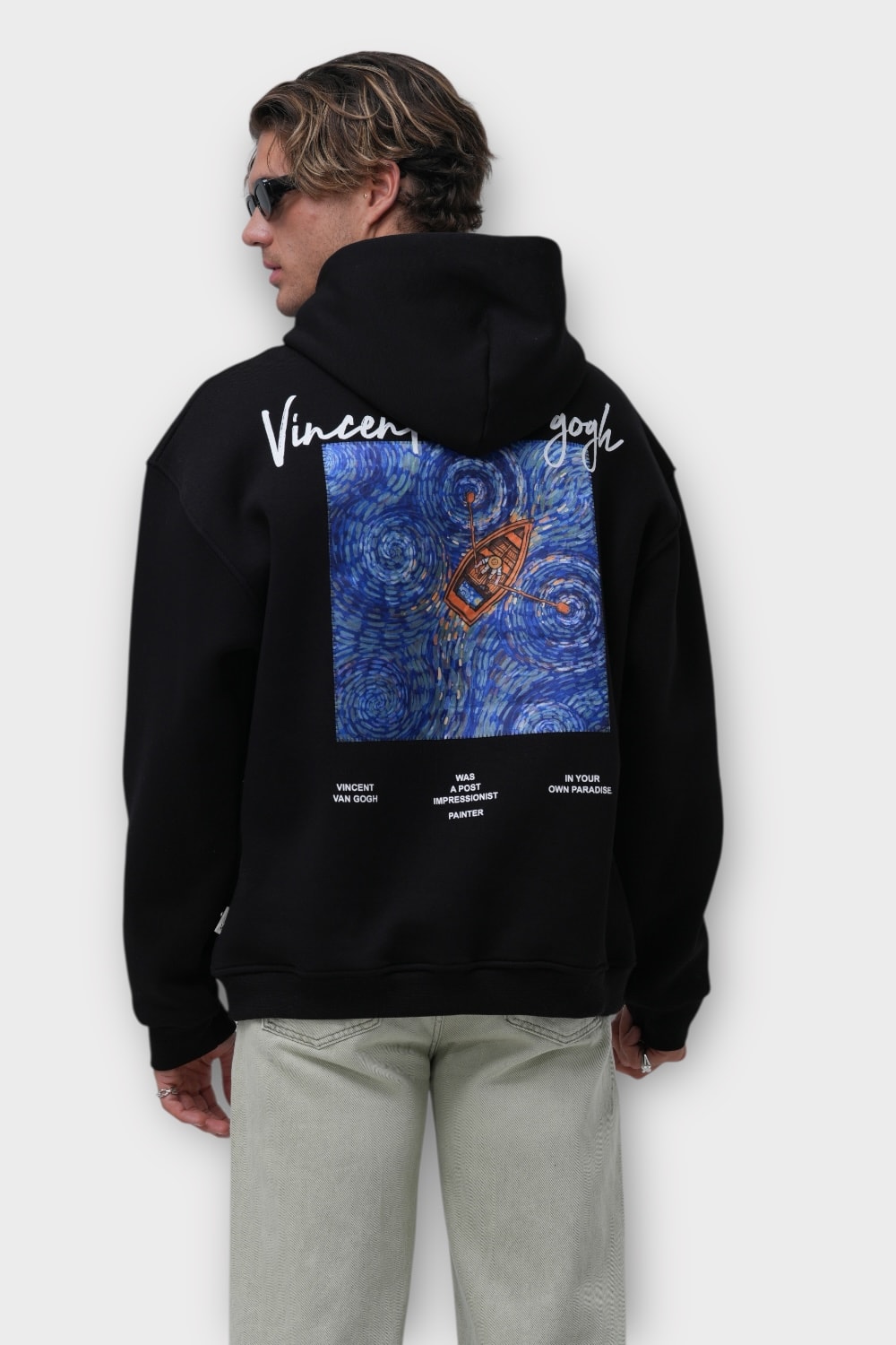 Impressionist Painter Oversize Hoodie  - %100 Pamuk - Siyah